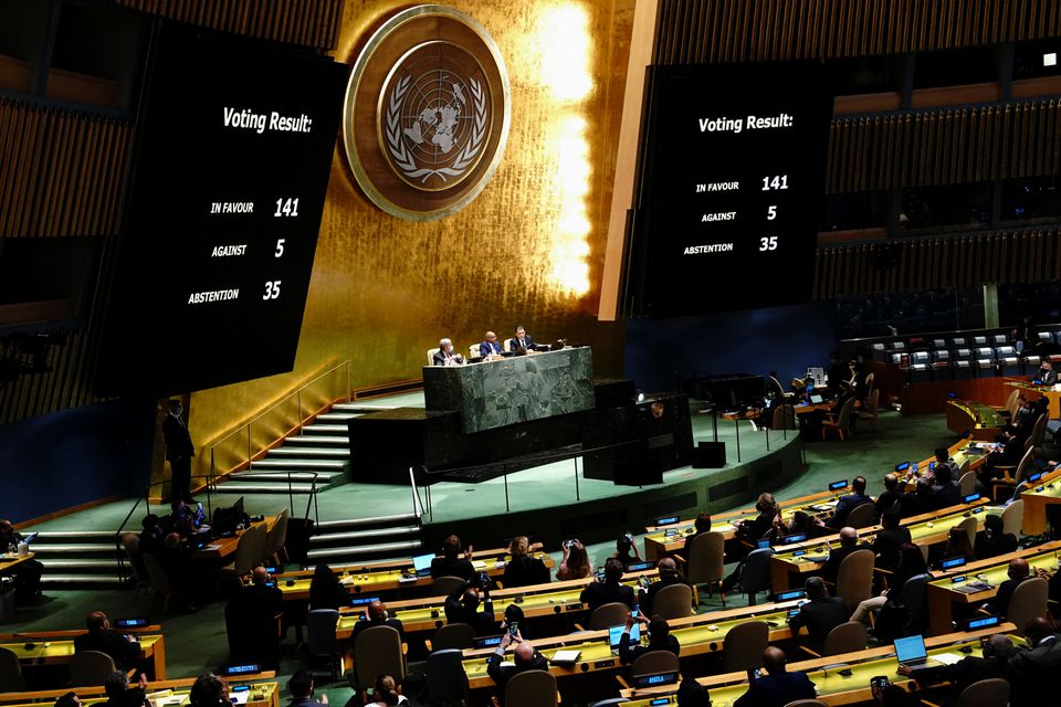 Emergency Session of General Assembly voting to stop Russia